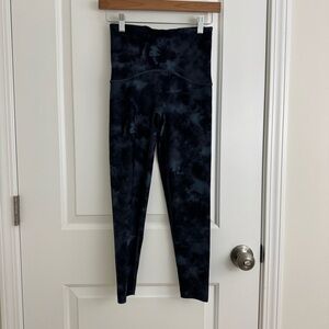 SPANX Booty Boost Active 7/8 Leggings Blue Tie Dye Size S